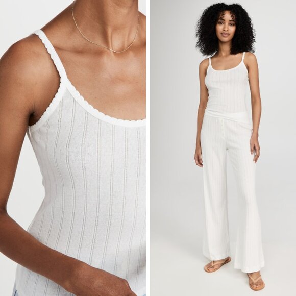 Leset Pointelle Classic Tank Top - Picture 3 of 3